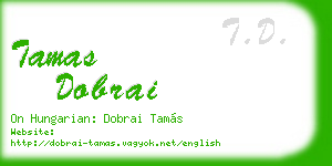 tamas dobrai business card